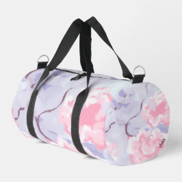 Duffel Bag : Pink Roses Winters Frost . Duffle Bag