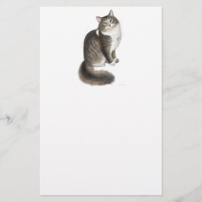 Duffy, das Maine Coon Cat Stationery Briefpapier (Vorderseite)