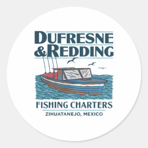 Dufresne And Redding Fishing Charters  Runder Aufkleber