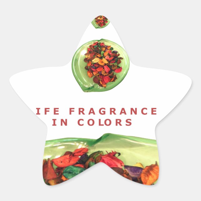Duft des Lebens: Potpourri Inspiration Stern-Aufkleber (Vorderseite)