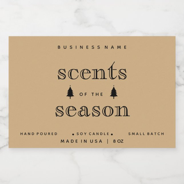 Düfte von Weihnachtskerzendesign Lebensmitteletikett (Einzelnes Label)