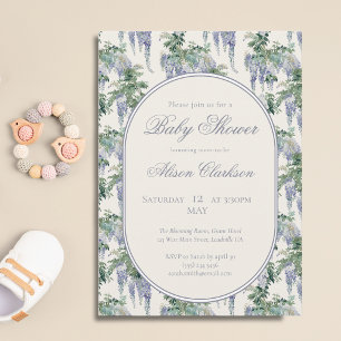 Duftwicke Blumenbogen Baby Brunch elegant Lavendel Einladung