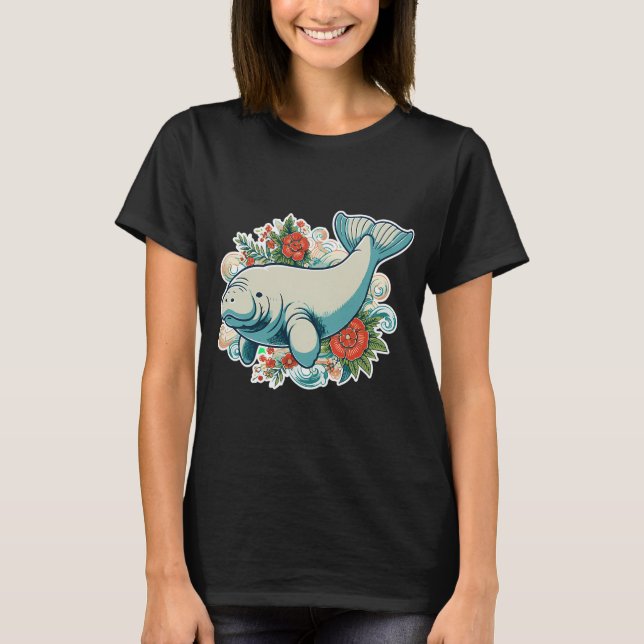 Dugong Retro T-Shirt (Vorderseite)