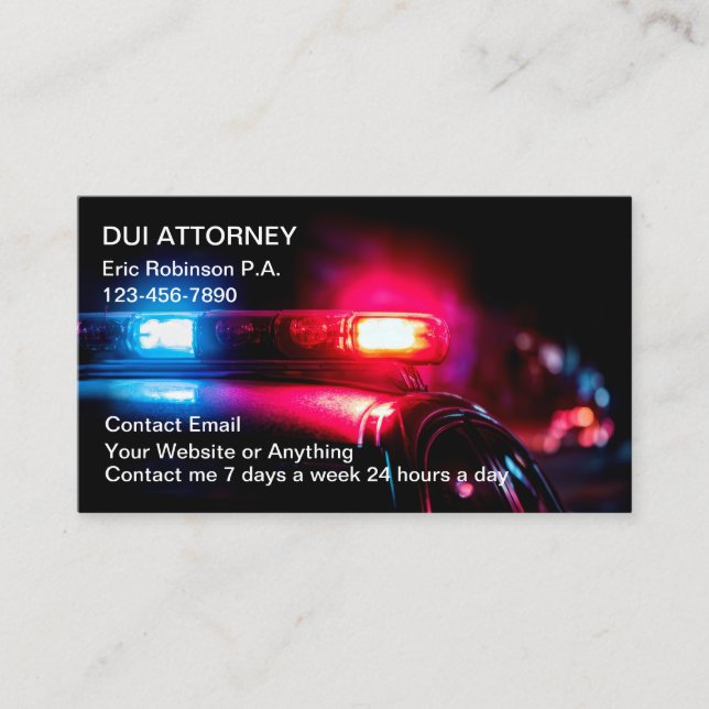DUI Attorney Modern Police Car Theme Visitenkarte (Vorderseite)