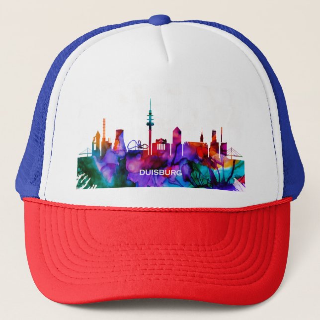Duisburg Skyline Truckerkappe (Vorderseite)