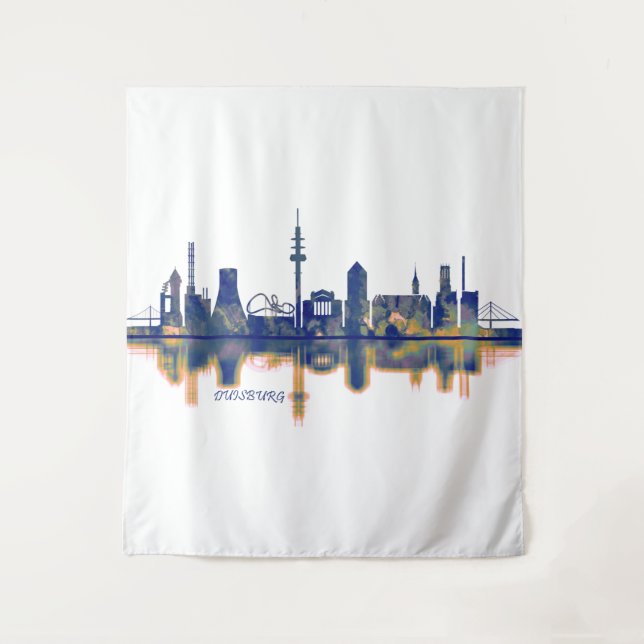 Duisburg Skyline Wandteppich (Vorderseite)