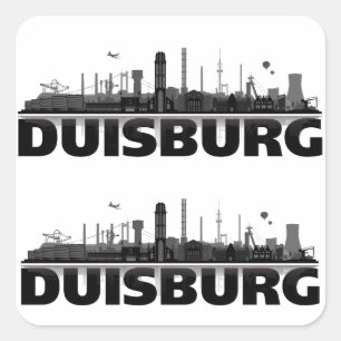Duisburg Stadt Skyline - Geschenkideen Quadratischer Aufkleber