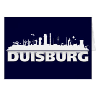 Duisburg Stadt Skyline - Grußkarte / Klappkarte