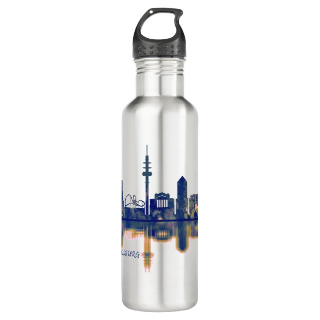 Duisburger Skyline Edelstahlflasche (Vorderseite)