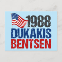 Dukakis Bentsen Funny Retro Wahl 1988