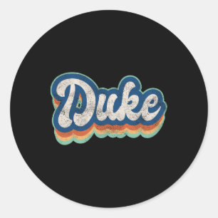 Duke Vorname Boy Vintag Style 70er 80er Personal Runder Aufkleber