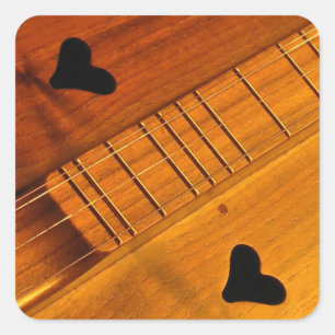 Dulcimer-Aufkleber Quadratischer Aufkleber