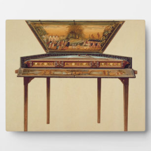 Dulcimer in einem gemalten Klangkasten, 18. Jh. Fotoplatte