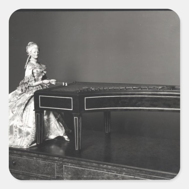 Dulcimer Player Quadratischer Aufkleber (Vorderseite)