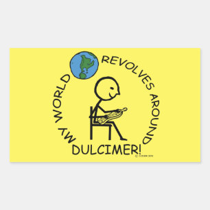 Dulcimer - Welt dreht sich um den rechteckigen Tic Rechteckiger Aufkleber