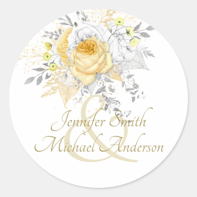 Dulgent White Gold Silver ROSE - Bezeichnungen Runder Aufkleber (Vorderseite)