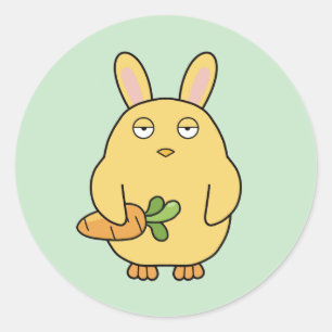 Dull Chick, Floppy Ohren Runder Aufkleber
