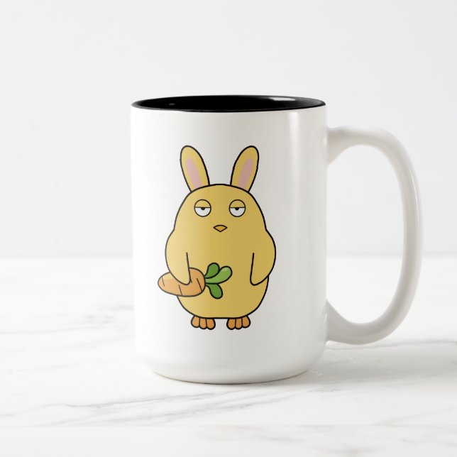 Dull Chick, Floppy Ohren Zweifarbige Tasse (Rechts)