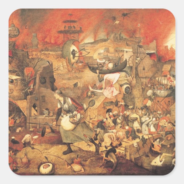 Dulle Griet 1564 Quadratischer Aufkleber (Vorderseite)