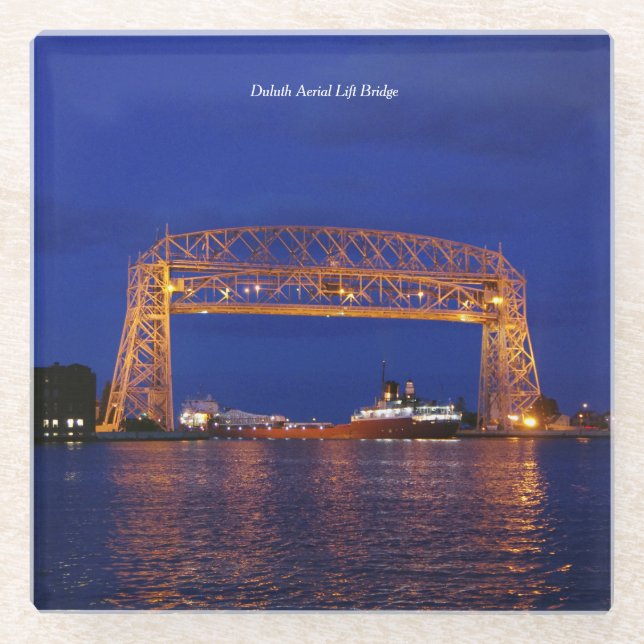 Duluth Aerial Lift Bridge & John G. Munson Glasuntersetzer (Vorderseite)