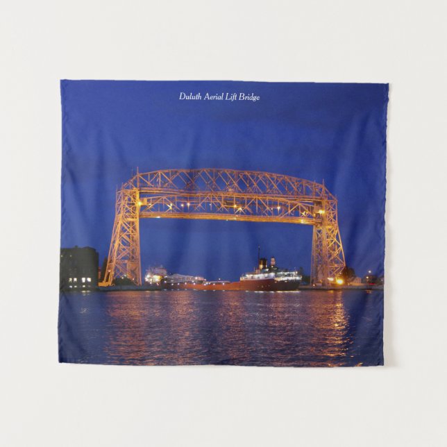 Duluth Aerial Lift Bridge & John G. Munson Wandteppich (Vorderseite (Horizontal))