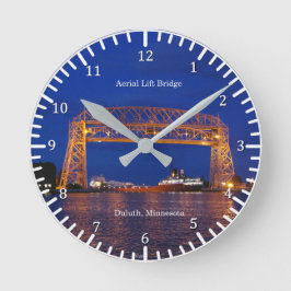 Duluth Air Lift Bridge & John G. Munson Runde Wanduhr