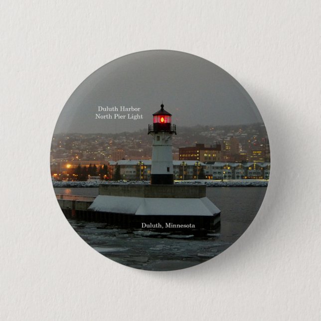 Duluth Harbor North Pier Light Knopf Button (Vorderseite)