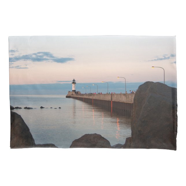 Duluth Harbour North Pier Leuchtkissenkoffer Kissenbezug (Vorderseite)