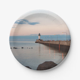 Duluth Harbour North Pier Light Paper Platte Pappteller