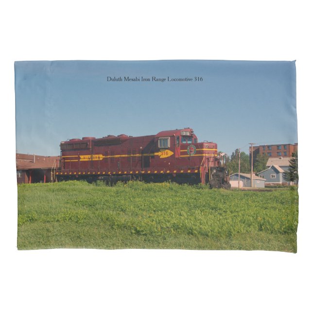 Duluth Mesabi Eisenbahn-Lokomotive 316 Kissenbezug (Vorderseite)