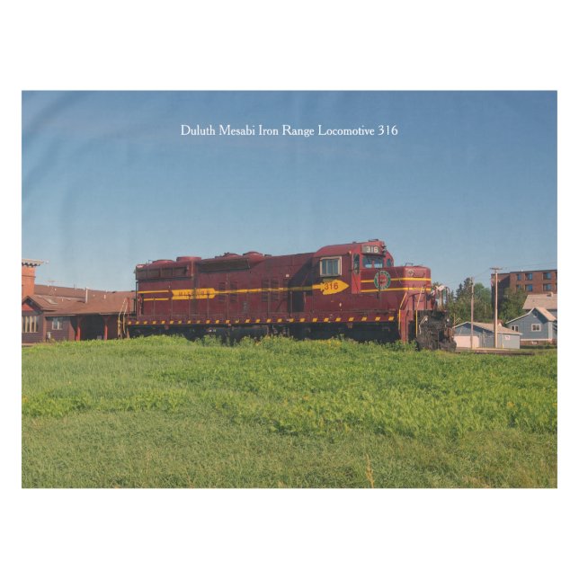 Duluth Mesabi Eisenbahn-Lokomotive 316 tablecloth Tischdecke (Vorderseite (Horizontal))
