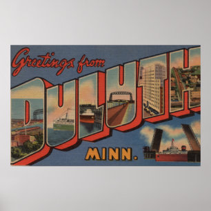 Duluth, Minnesota - große Buchstabe-Szenen Poster