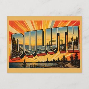 Duluth Minnesota Lake Superior Ufer Wald Postkarte