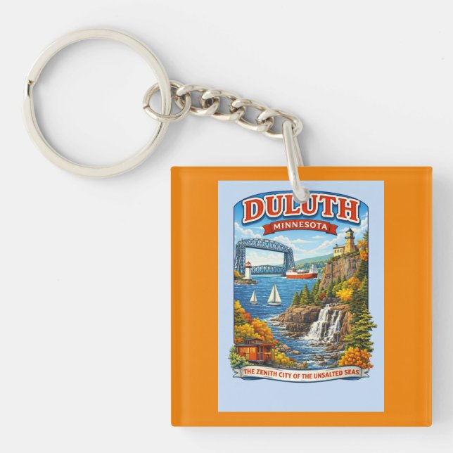 Duluth Minnesota Souvenir Keychain–Lake Superior Schlüsselanhänger (Vorderseite)