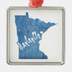 Duluth Minnesota Wood Grain Ornament Aus Metall