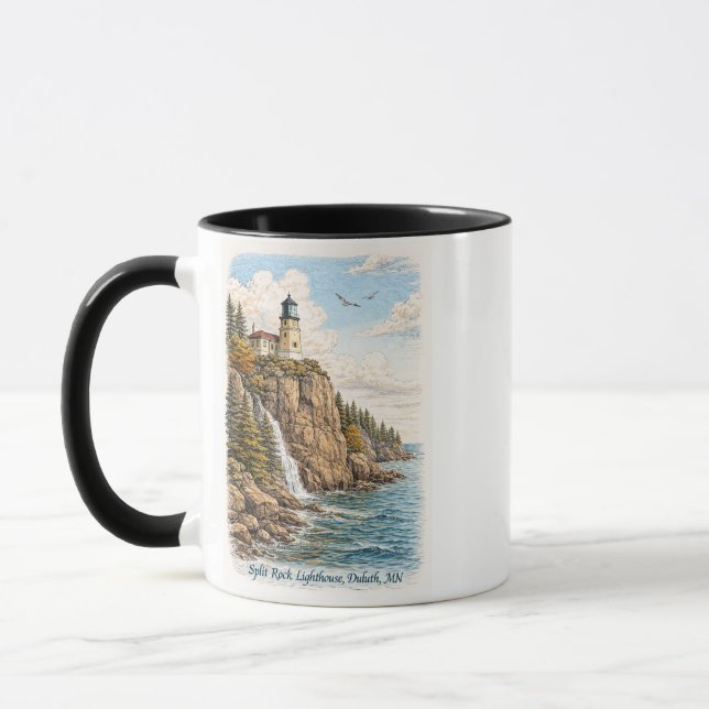 Duluth, MN, Split Rock Lighthouse Souvenir Tasse (Links)