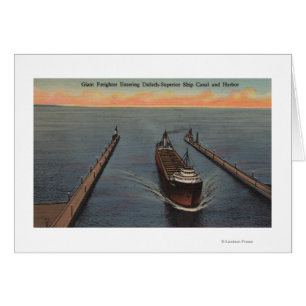 Duluth, MN - Vue du cargo entrant dans le navire