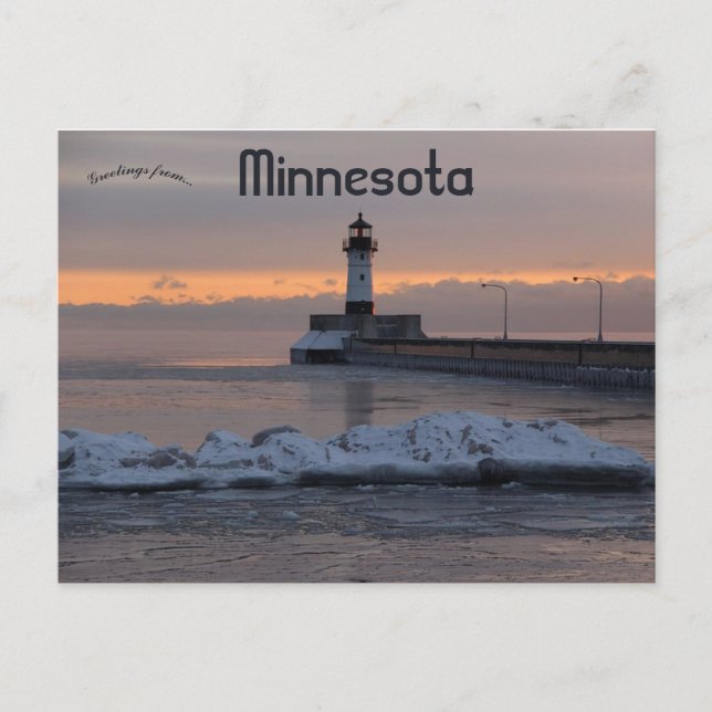 Duluth North Pier Light Minnesota Postkarte (Vorderseite)