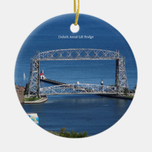 Duluthversah Luftaufzug-Brückendoppeltes Keramik Ornament