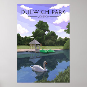 Dulwich Park London Reiseplakat Poster