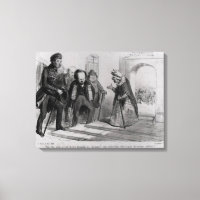 Dumas, Hugo und Balzac, die um ihre Aufnahme bitte