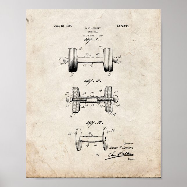 Dumb-Bell-Patent - Altes Aussehen Poster (Vorne)