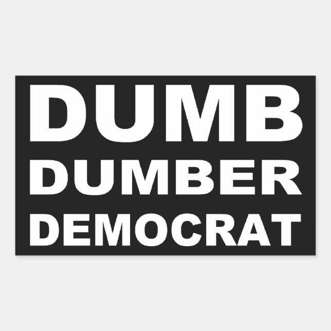 Dumb Dumber Democrat Rechteckiger Aufkleber (Vorderseite)