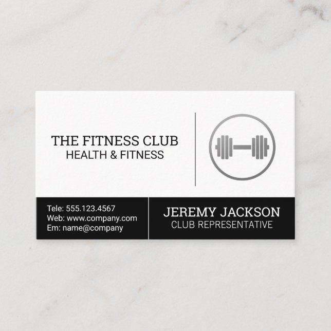 Dumbell-Logo Gesundheit und Fitness Visitenkarte (Vorderseite)
