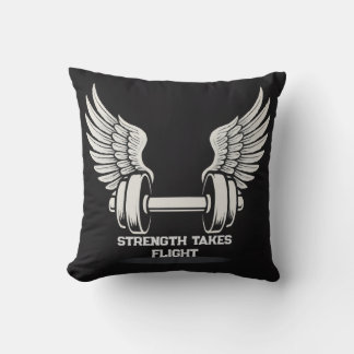 Dumbell mit Angel Wings Throw Kissen