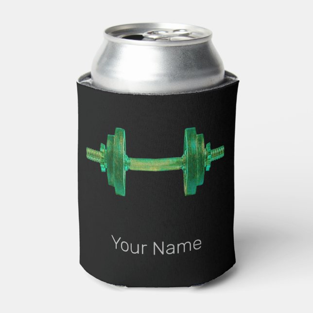 Dumbell Retro Bodybuilder Gym Fitness oder Trainer Dosenkühler (Kanne Vorderseite)