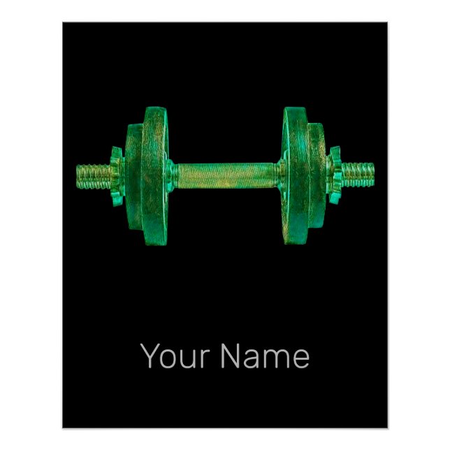 Dumbell Retro Bodybuilder Gym Fitness oder Trainer Poster (Vorderseite)