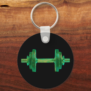 Dumbell Retro Bodybuilder Gym Fitness oder Trainer Schlüsselanhänger