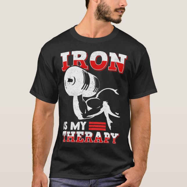 Dumbell Transplantation Eisen Stemming Muskel Gebä T-Shirt (Vorderseite)