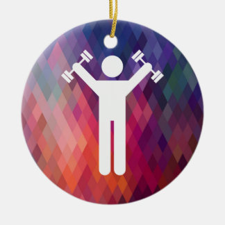 Dumbell übt Zeichen aus Keramikornament